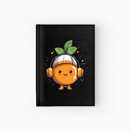 Orange Fruit Fruitarian Funny Cute Party Music Hardcover Journal