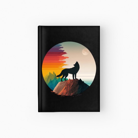 LGBTQIA+ Majestic wolf on the mountain top Hardcover Journal