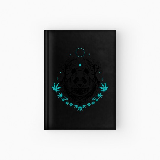 Panda tattoo with bamboo Hardcover Journal