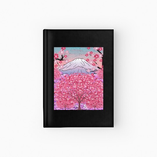 Japan nature mountain sakura gift cherry blossoms Hardcover Journal