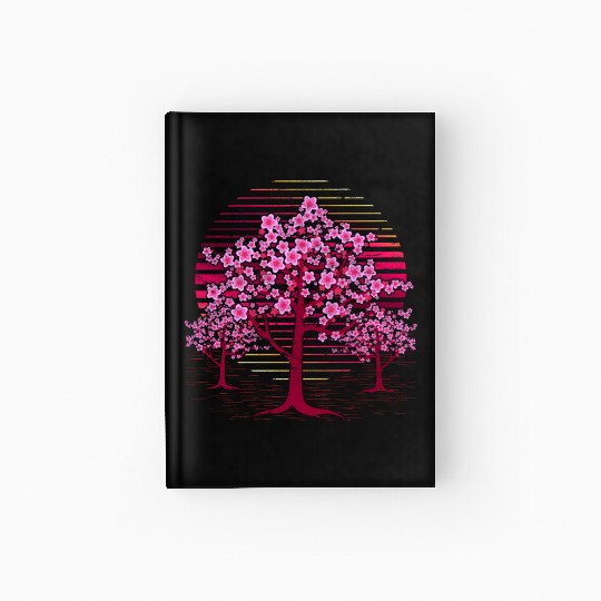Japanese sakura tree gift retro cherry blossoms Hardcover Journal