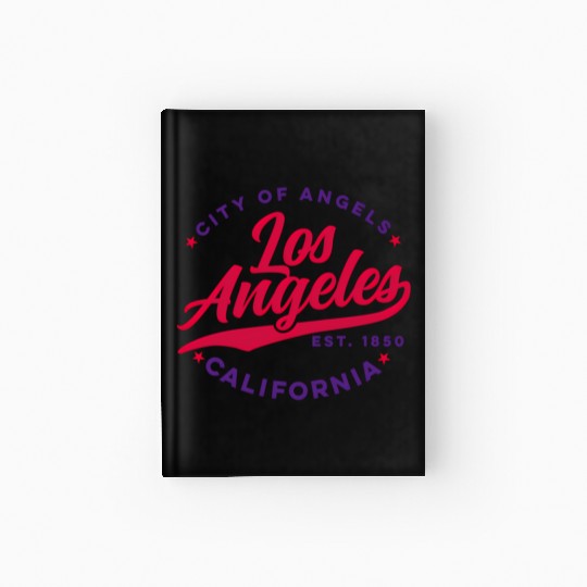 Los Angeles City Of Angels California Red Text Hardcover Journal