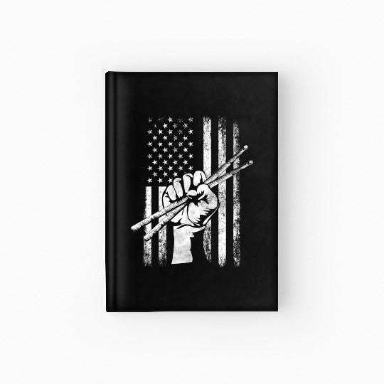 Patriotic Drummer Us Flag Drumsticks Percussion Dr Hardcover Journal