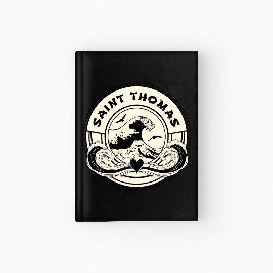 St Thomas Caribbean Sea Japanese Style Waves Hardcover Journal