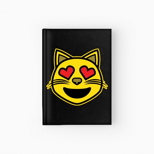 Heart Eyes Smiling Cat Face Funny Feline Lover Hardcover Journal