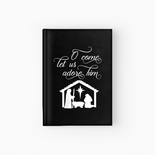 Christian Adore Him Jesus Birth Nativity Hardcover Journal