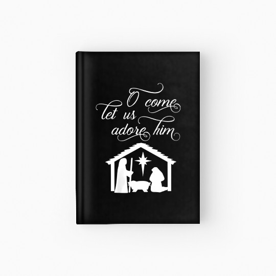 Christian Adore Him Jesus Birth Nativity Hardcover Journal