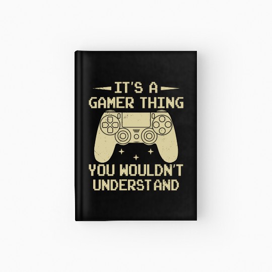 Game Console Gamer Video Game PC Gaming Controller Hardcover Journal