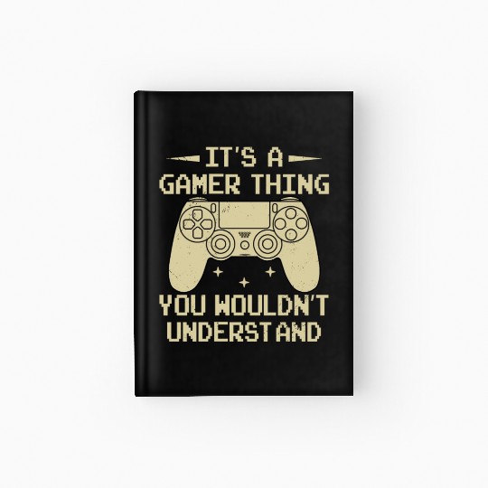 Game Console Gamer Video Game PC Gaming Controller Hardcover Journal