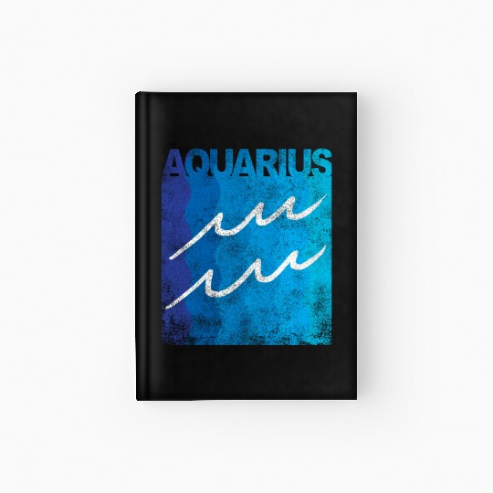 Zodiac Symbol Sign Aquarius Hardcover Journal