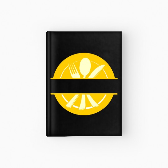 Cutlery menu card logo gold with transparent bar Hardcover Journal