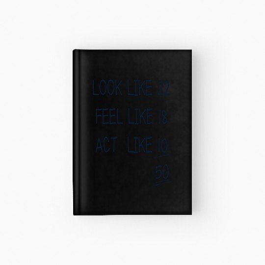 Funny Age Typography green Hardcover Journal
