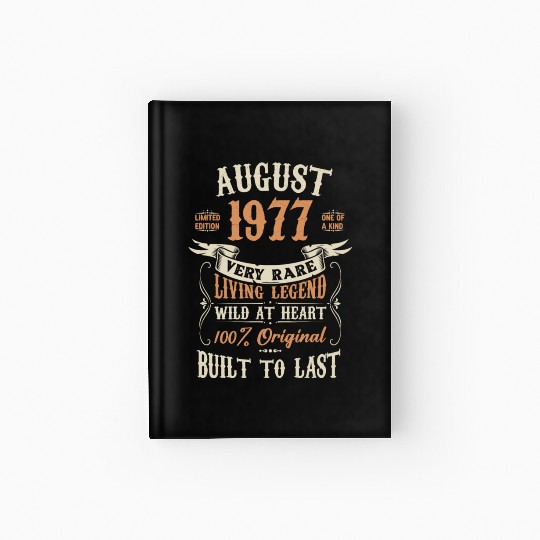 August 1977 Birthday Surprise Hardcover Journal