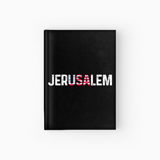 Jerusalem Usa America Flag Israel Hardcover Journal