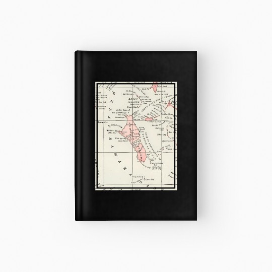 Vintage Andros Island Bahamas Map Hardcover Journal