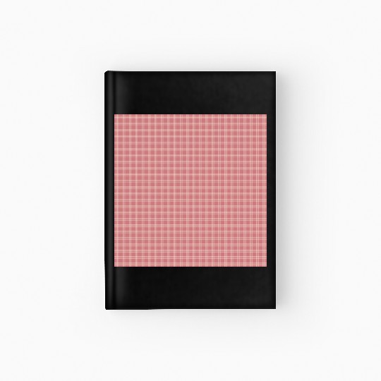 Retro Checkered Pattern Coral Red Hardcover Journal