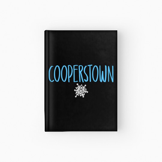 Cooperstown Ny Snowflake Drawing Light Blue Text Hardcover Journal