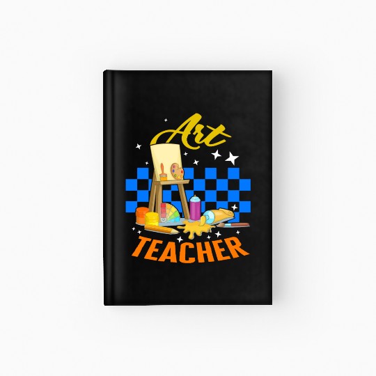 Art Hardcover Journal, Art Teacher Painting Palette Brush Hardcover Journal