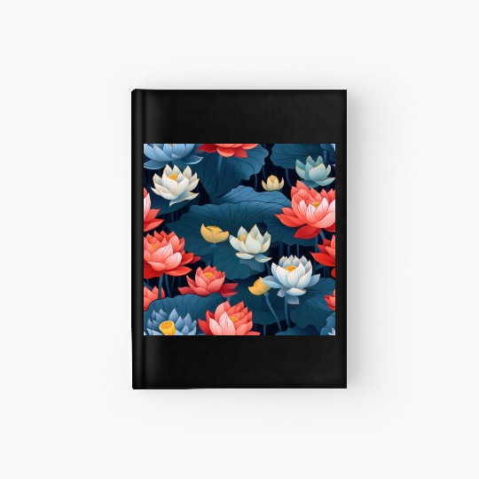 Serenity Blooms: Timeless Lotus Pattern Hardcover Journal