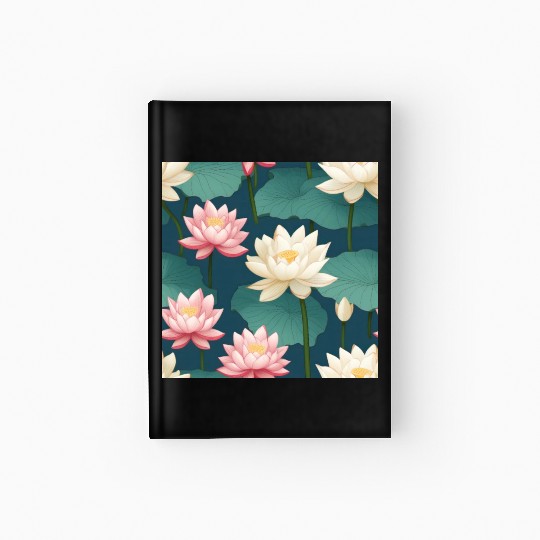 Serenity Blooms: Timeless Lotus Pattern Hardcover Journal
