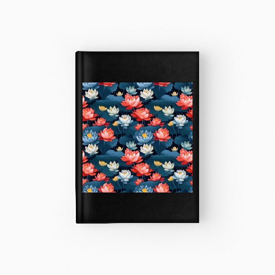 Serenity Blooms: Timeless Lotus Pattern Hardcover Journal