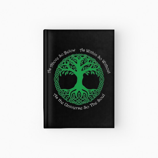 Pagan Celtic Wiccan As Above So Below Green Tree Hardcover Journal