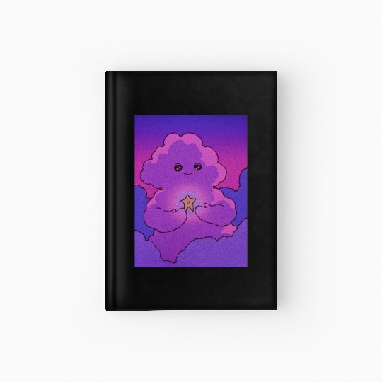 Cute Purple Cloud With Little Star Hardcover Journal