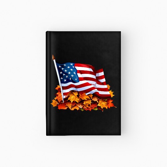 Autumn flag of the United States Hardcover Journal
