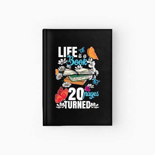 Life Is a Book 20 Pages Bookworm Flower 20th Hardcover Journal
