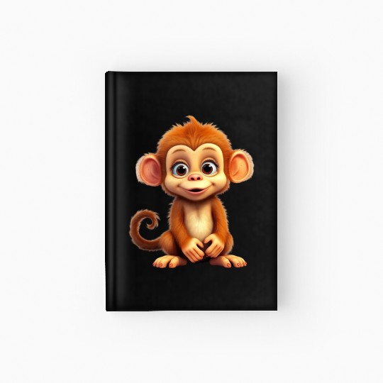 Cute Monkey for Kids for a Kid Hardcover Journal