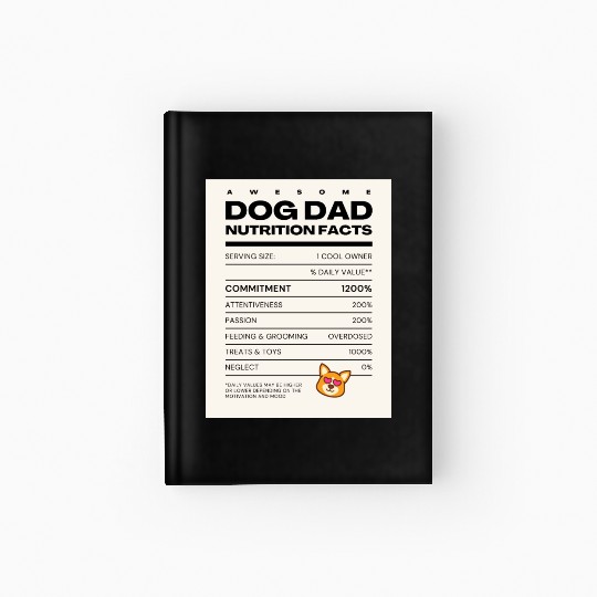 Awesome Dog Dad Nutrition Facts Hardcover Journal