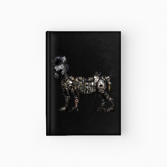 Punk Zebra with a lot of spikes Hardcover Journal