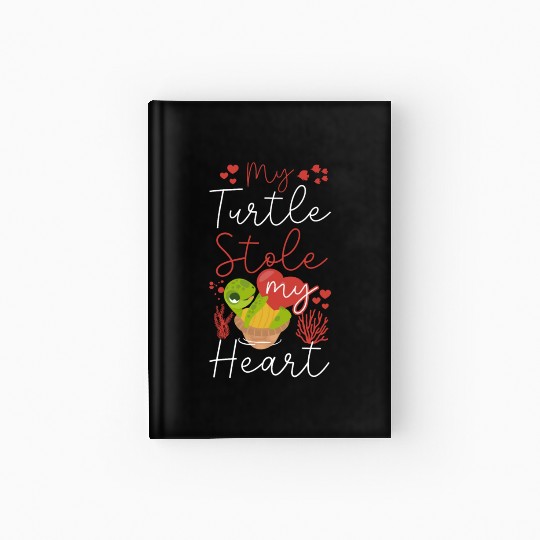 Sea Turtle Tortoise Valentines Day Hardcover Journal
