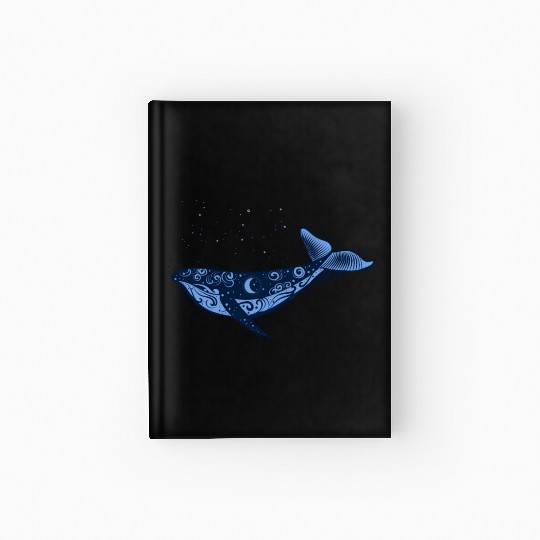 Blue Whale and Stars Hardcover Journal