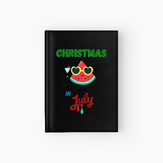 christmas in july cute watermelon Hardcover Journal for summer