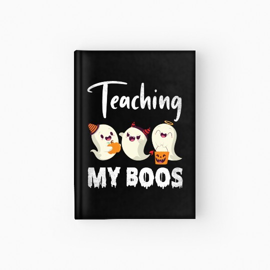 Ghosts Candy Corns Pumpkin Light Halloween Hardcover Journal