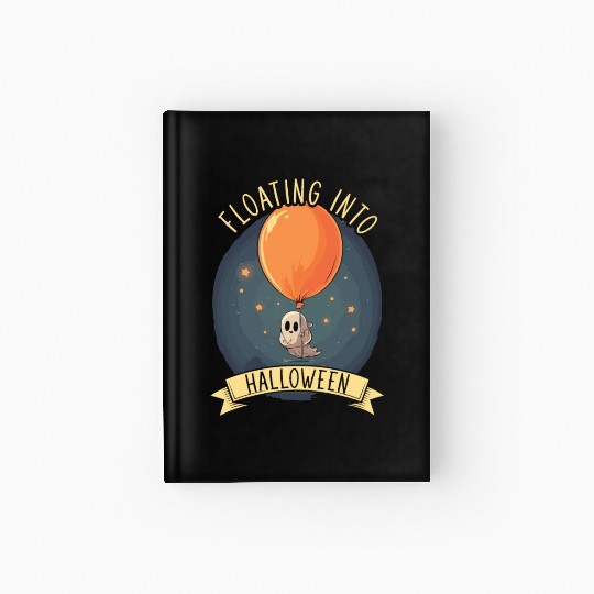 Balloon Halloween Trick Or Treat Spooky Boo Ghost Hardcover Journal
