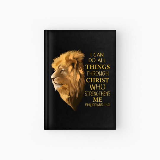 Philippians 413 Religious Lion Verses Christian Hardcover Journal