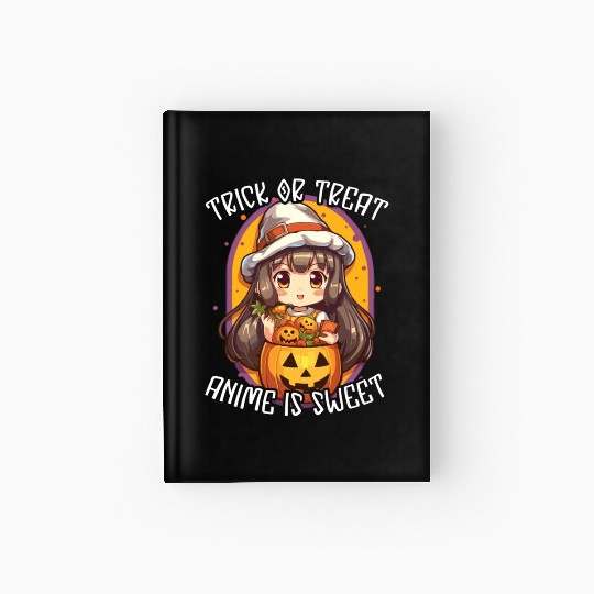 Anime Halloween Kawaii Trick Or Treat Spooky Manga Hardcover Journal