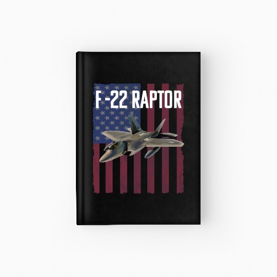 F 22 Raptor Aircraft USA Flag Hardcover Journal
