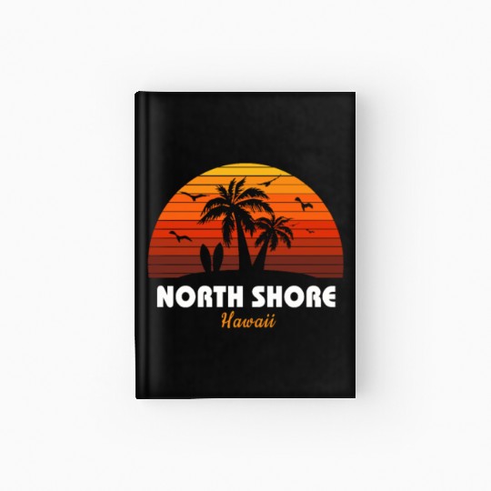 Retro North Shore Oahu Hawaii Sunset Cool Vintage Hardcover Journal