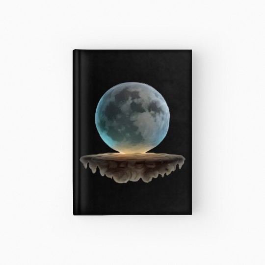 3 Dimensional (3D) Full Moon and Floating Island Hardcover Journal