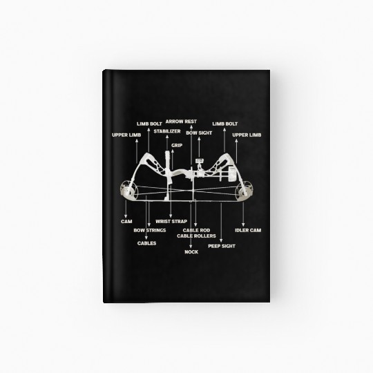 Outdoor Hunting Arch Anatomy Bow Arrow Target Hardcover Journal