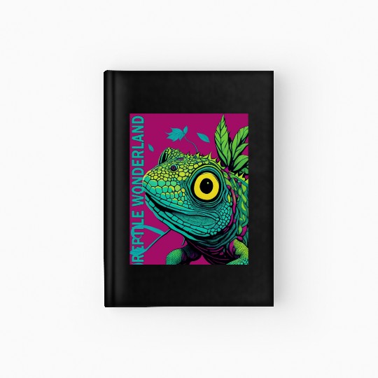 Psychedelic Reptile Wonderland Retro Designs 7 Hardcover Journal