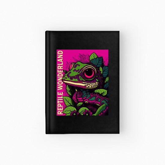Psychedelic Reptile Wonderland Retro Designs 9 Hardcover Journal