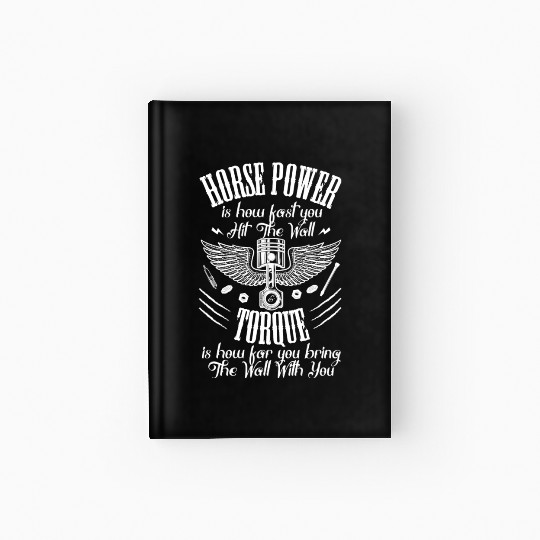 Horsepower Torque Car Mechanic Car Lover Retro Hardcover Journal