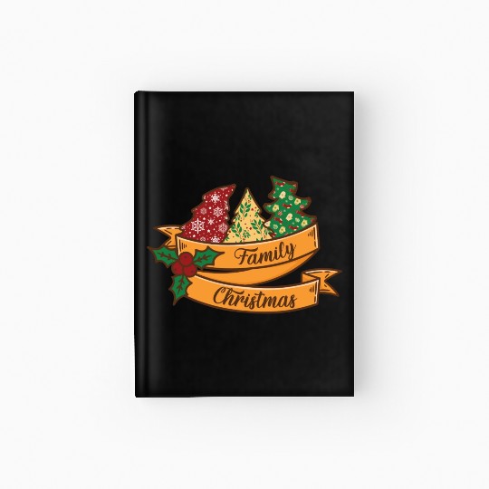 Xmas Family Christmas Mistletoe Fir Tree Hardcover Journal