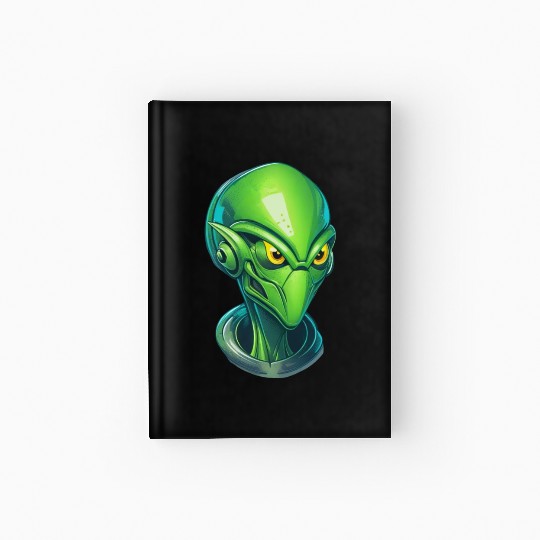 Cool Alien Cyborg Head Hardcover Journal