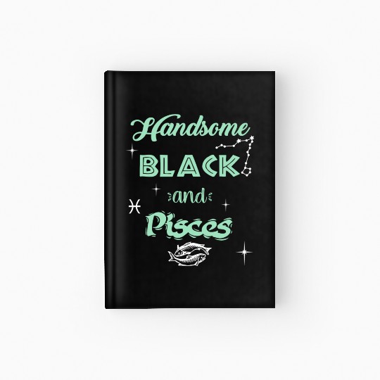 Handsome Black Pisces Hardcover Journal