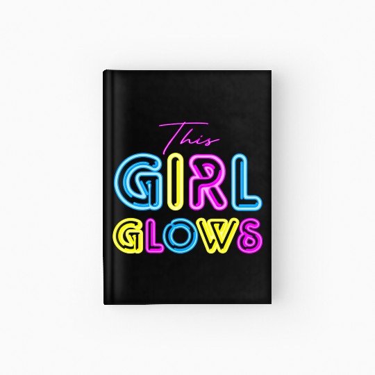 This Glows Retro Futuristic 80S Colorful Wo'S Hardcover Journal